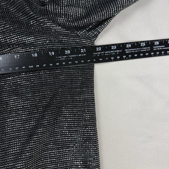 VTG Metallic Sheer Mesh Blazer Women S/M Black Glitter Party Club Rave NYE Chic - Picture 11 of 13